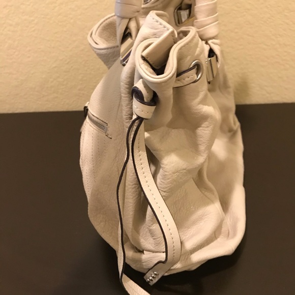 B. Makowsky Cream Leather Satchel - Picture 4 of 5